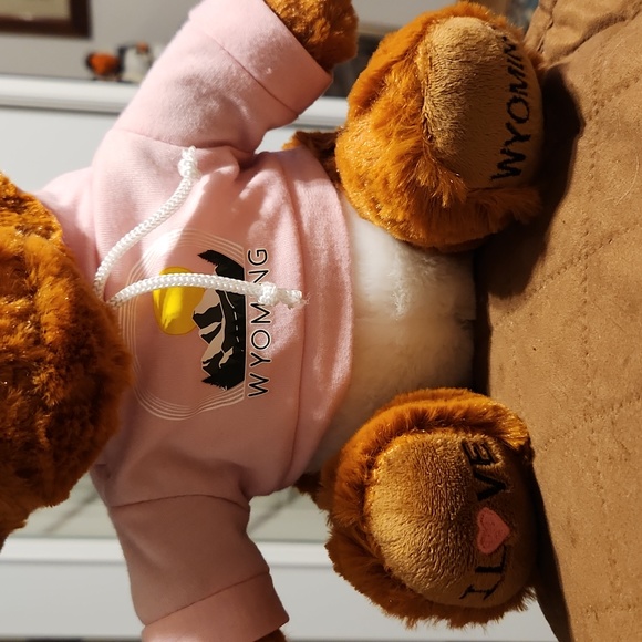 Wyoming 🫎 Moose Pink Sweatshirt "I ❤️ Wyoming" Embroidered on Hooves Like New! - Picture 2 of 6